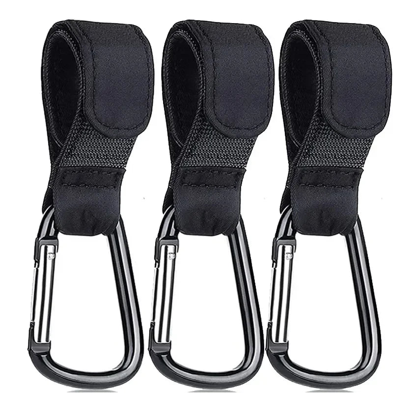 1-10pcs Stroller Hooks Buckles Clip Aluminum Alloy Carabiner Cart Organizer Diaper Bag Shopping Pram Hook Buckle Stroller Hanger