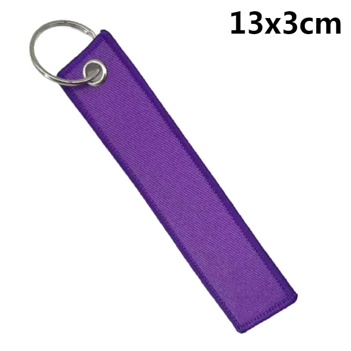 Custom Logo Polyester Keychain Print Name Car Motorcycle Embroider Webbing Key Chain Personalized Ribbon Keyring Men and Women