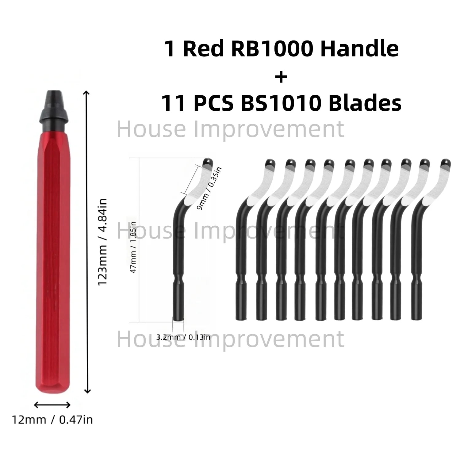 Deburring Tool Set with 11pcs High Speed Steel Swivel Blades Burr Removal Tool for Metal Resin PVC Pipes Copper Plastic Aluminum