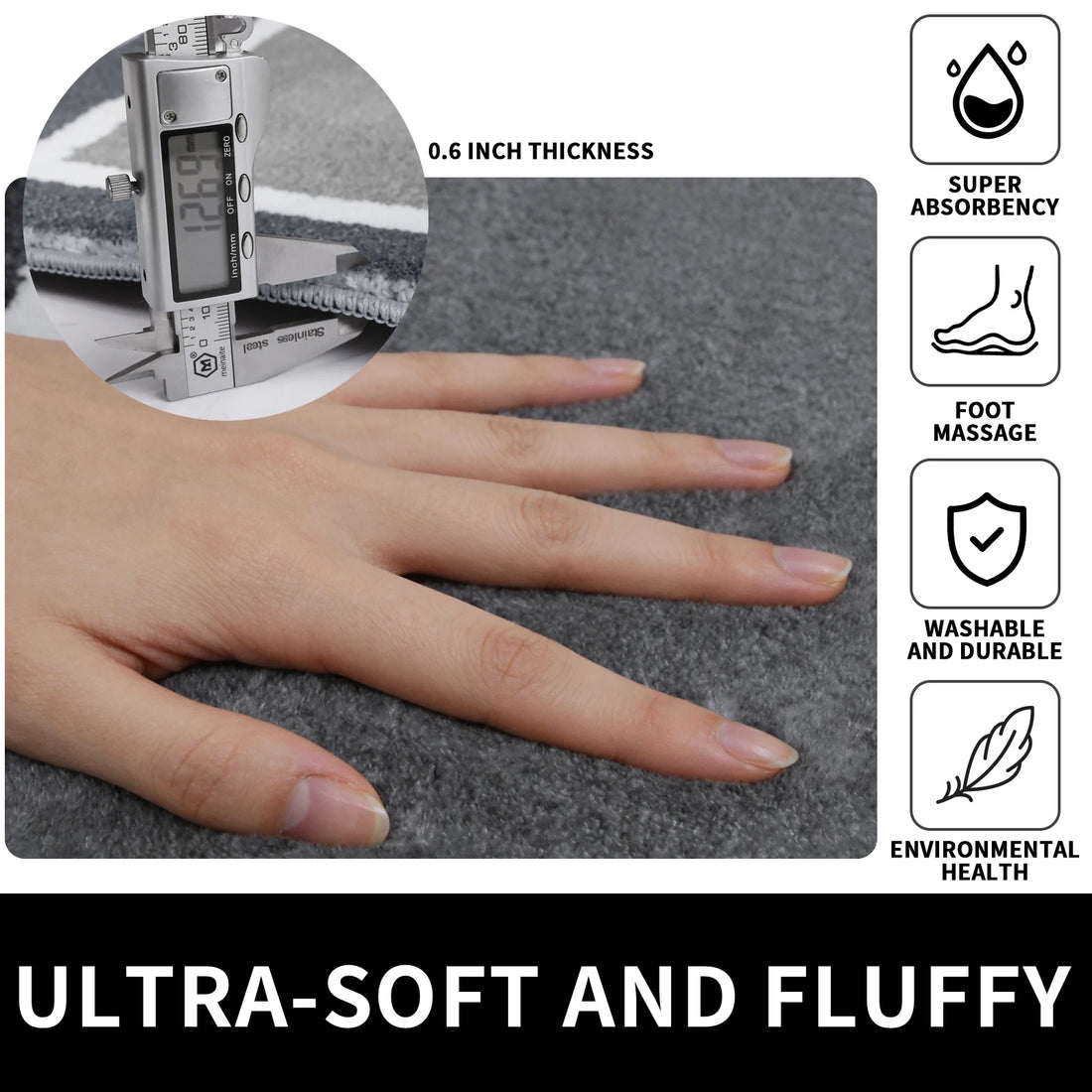 Super Absorbent Bath Mat Memory Foam Carpet Non-slip Bathroom Rug Bathtub Side Floor Rugs Shower Room Doormat Toilet Footpad