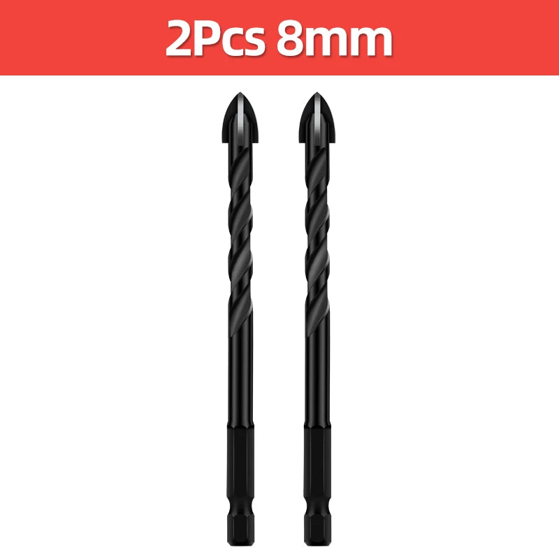 TOOLEYE Cross Hex Drill Bit Set For Concrete Porcelain Tile Glass Metal Multifunction Drill Bits Kit Power Tools Drilling Drills