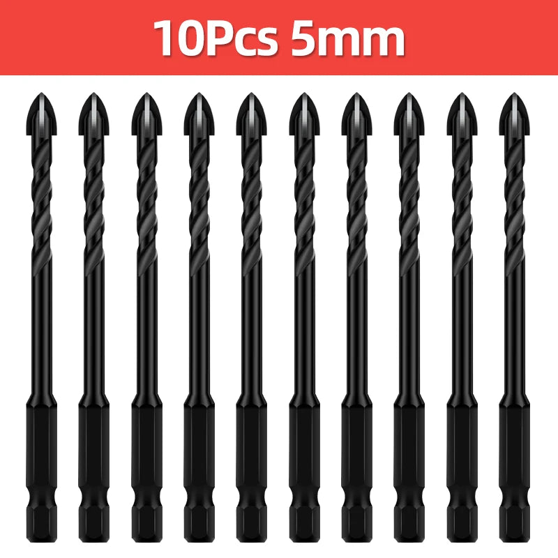 TOOLEYE Cross Hex Drill Bit Set For Concrete Porcelain Tile Glass Metal Multifunction Drill Bits Kit Power Tools Drilling Drills