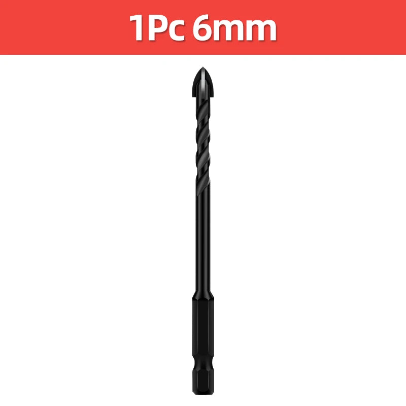 TOOLEYE Cross Hex Drill Bit Set For Concrete Porcelain Tile Glass Metal Multifunction Drill Bits Kit Power Tools Drilling Drills