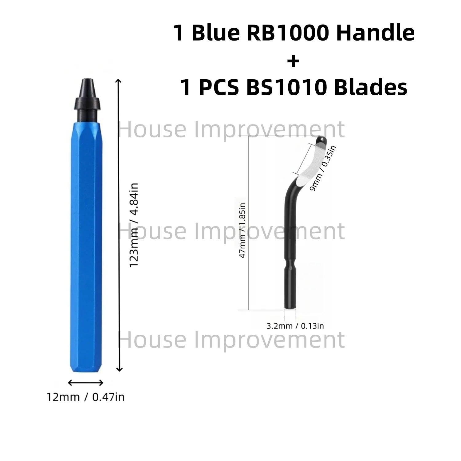 Deburring Tool Set with 11pcs High Speed Steel Swivel Blades Burr Removal Tool for Metal Resin PVC Pipes Copper Plastic Aluminum