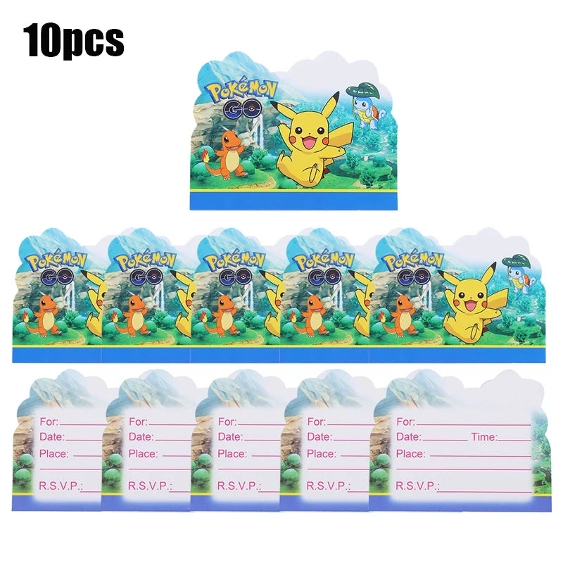 New Pokemon Birthday Party Decorations Kits Pikachu Theme Paper Plates Napkins Cups Balloons Baby Shower for Kids Event Supplies