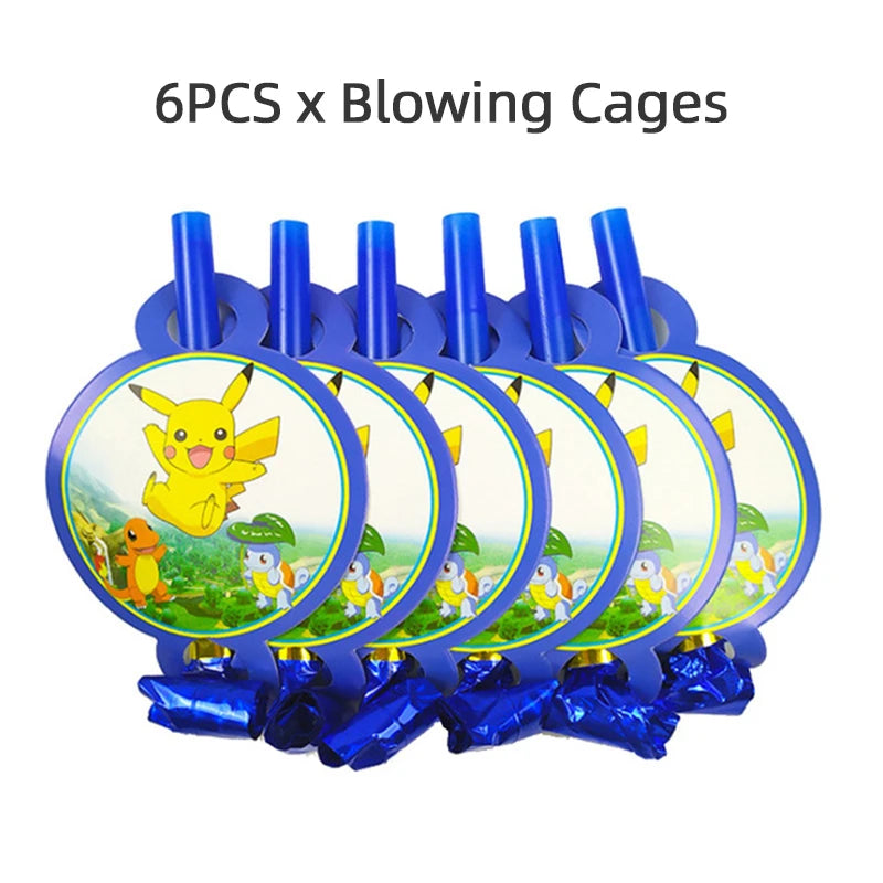 New Pokemon Birthday Party Decorations Kits Pikachu Theme Paper Plates Napkins Cups Balloons Baby Shower for Kids Event Supplies
