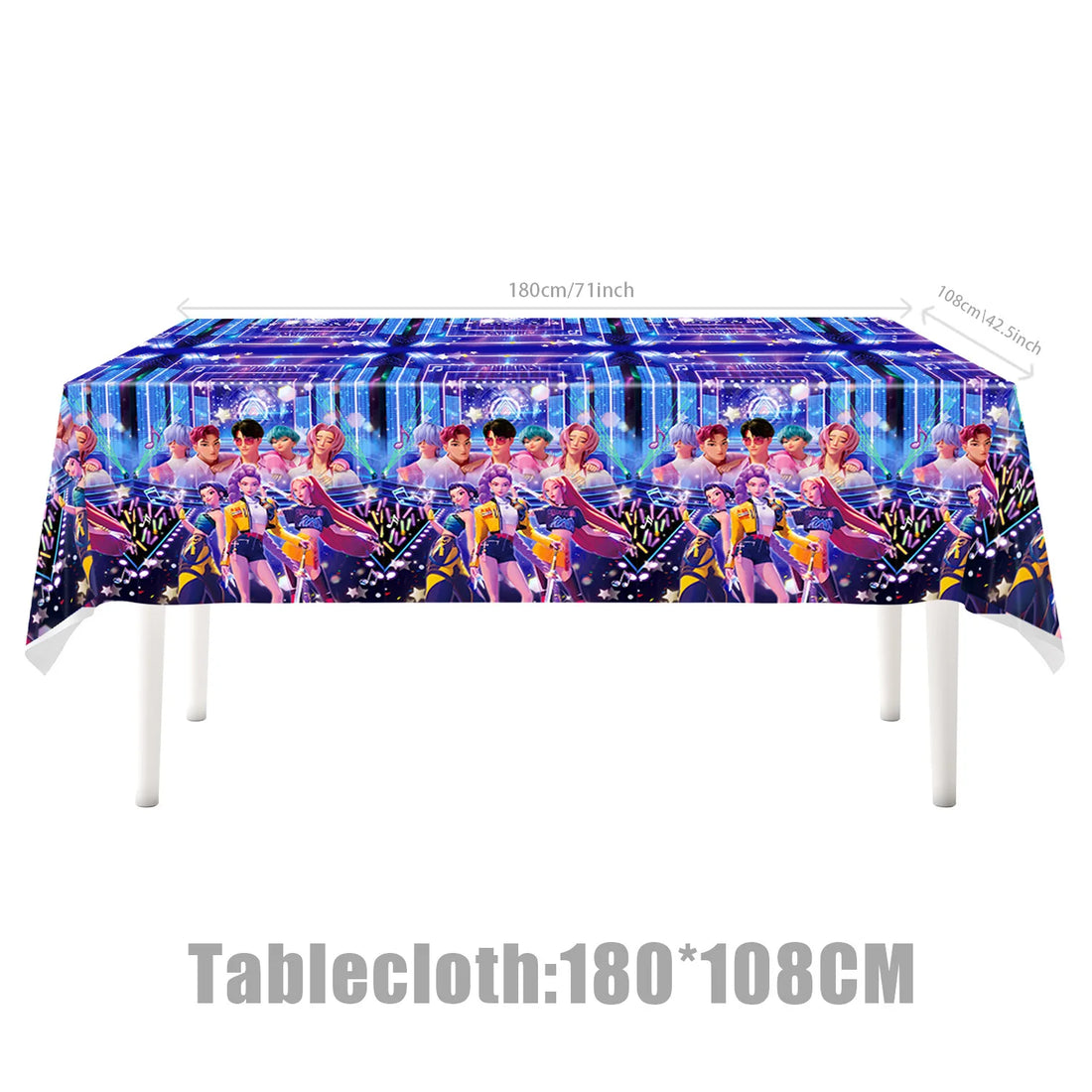 K Pop Birthday Party Decoration Tableware Set - Napkin Tablecloth Banner Paper Plates Slap Bracelets Stamps Baby Shower Supplies