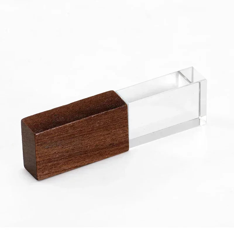 JASTER Crystal Wooden usb flash drive pen drive U disk memory stick pendrive 4GB 8GB 16GB 32GB 64GB wedding gift thumb drive