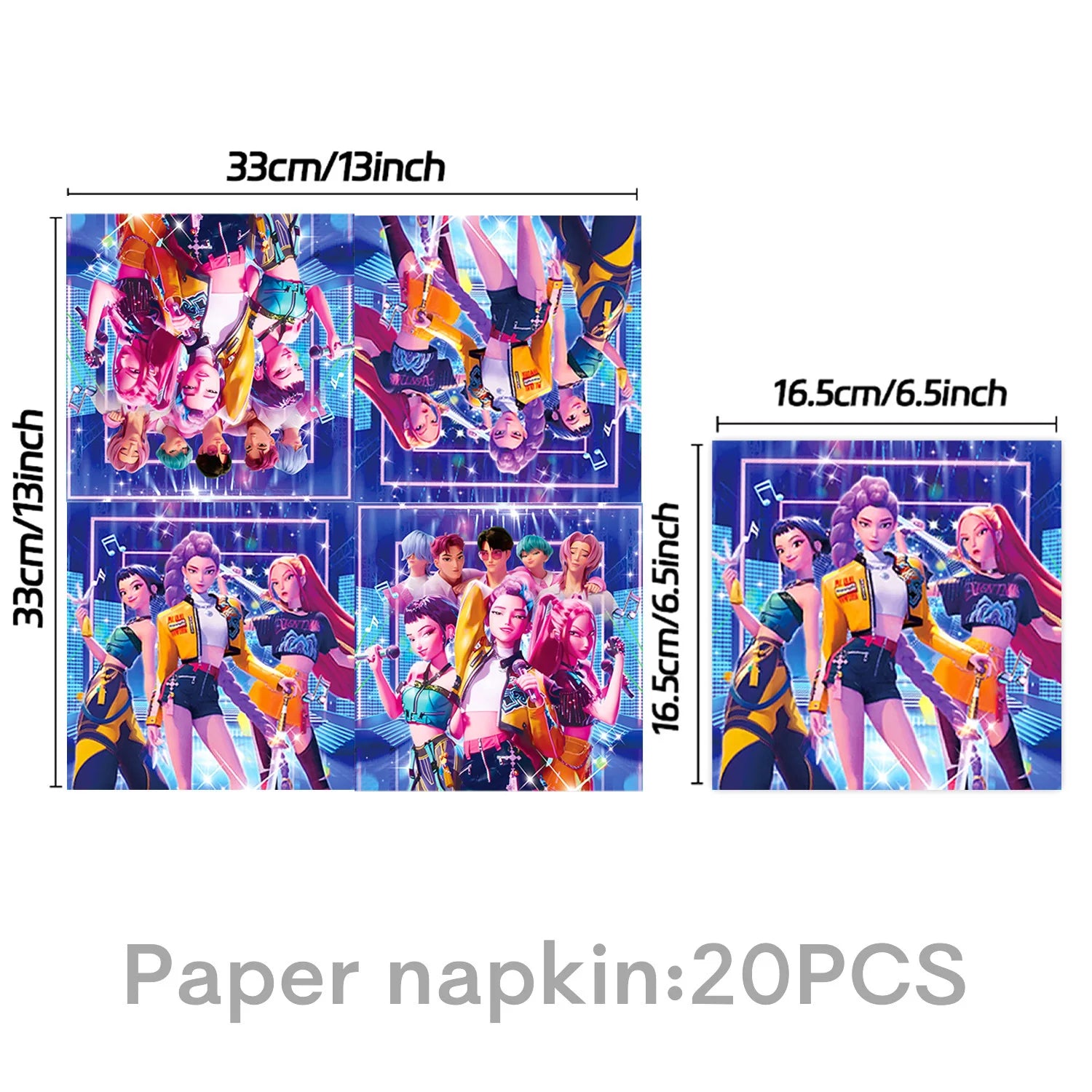K Pop Birthday Party Decoration Tableware Set - Napkin Tablecloth Banner Paper Plates Slap Bracelets Stamps Baby Shower Supplies