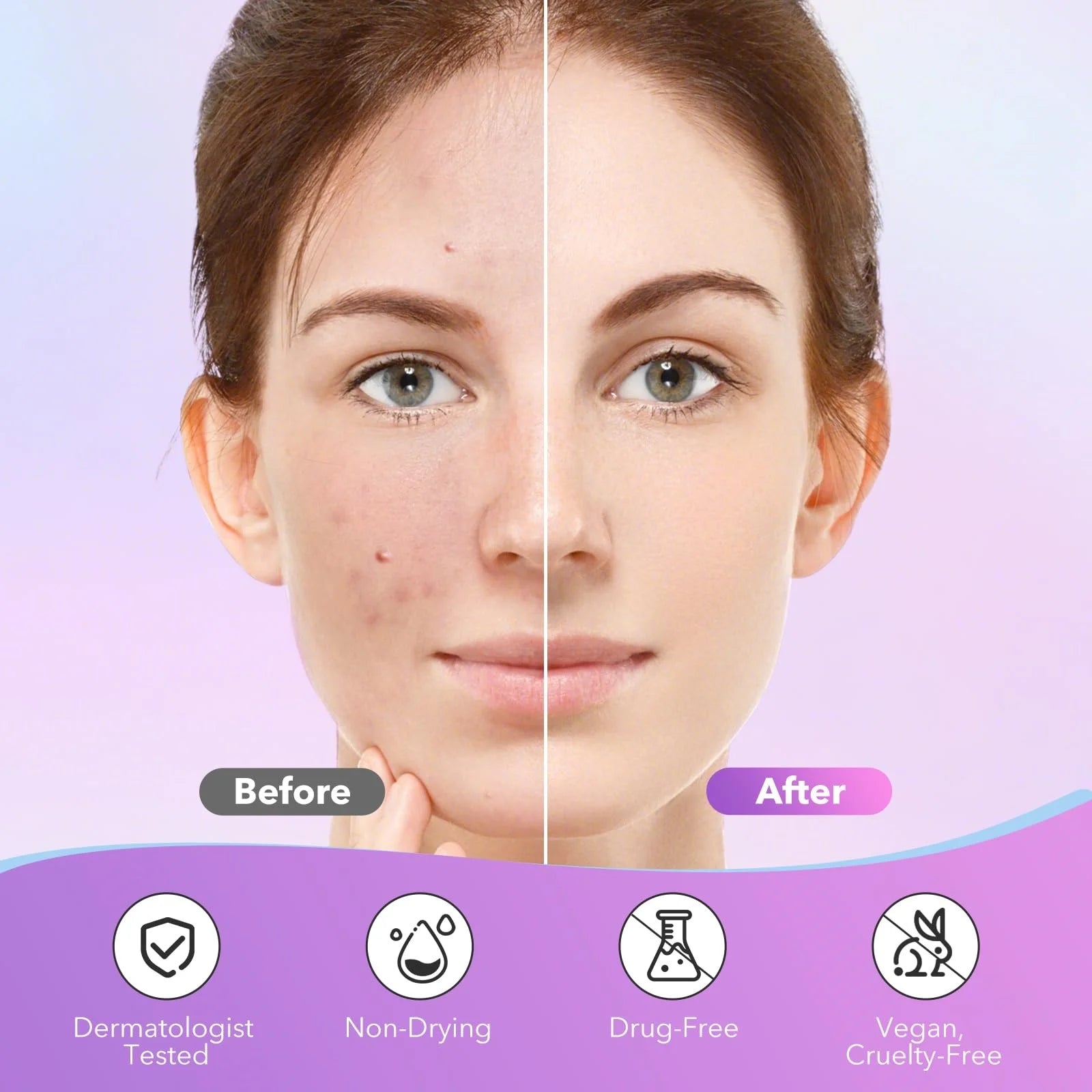 1680 Pimple Patch - Gentle and Non-Irritating, Covers Acne and Blemishes - 280 Star Shape Multi-Color Concealer Patches Daily Fa