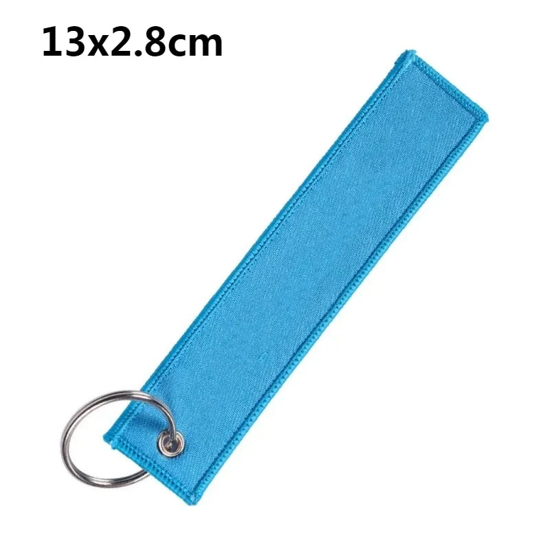 Custom Logo Polyester Keychain Print Name Car Motorcycle Embroider Webbing Key Chain Personalized Ribbon Keyring Men and Women