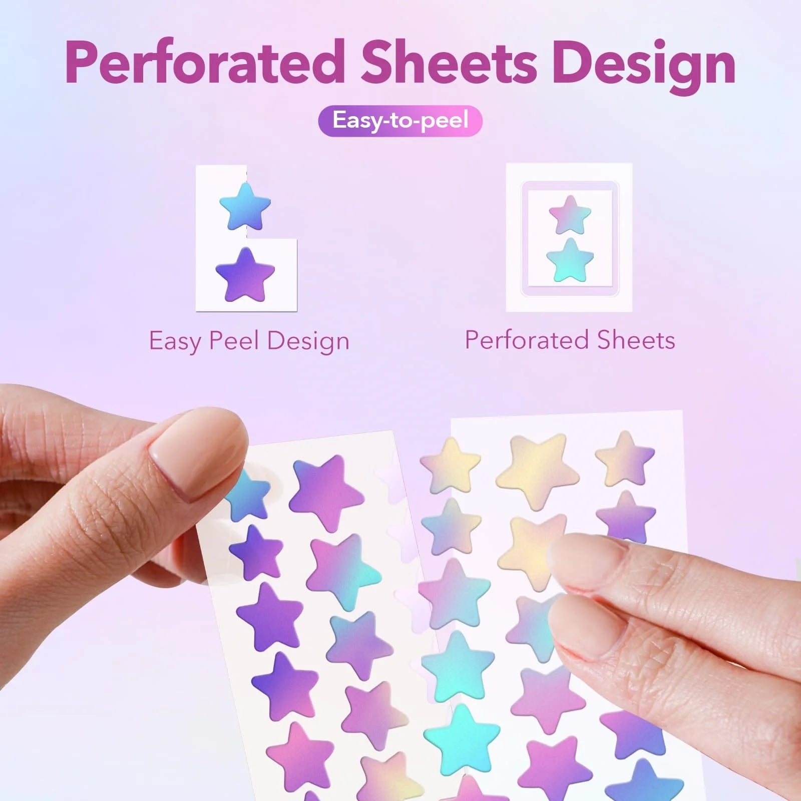 1680 Pimple Patch - Gentle and Non-Irritating, Covers Acne and Blemishes - 280 Star Shape Multi-Color Concealer Patches Daily Fa
